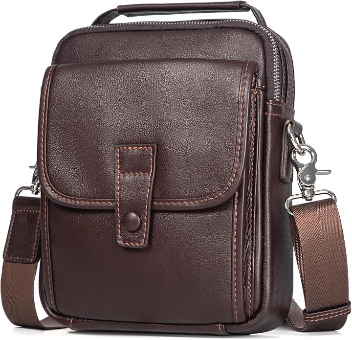 Augus Leather Small Messenger Bag by Augus