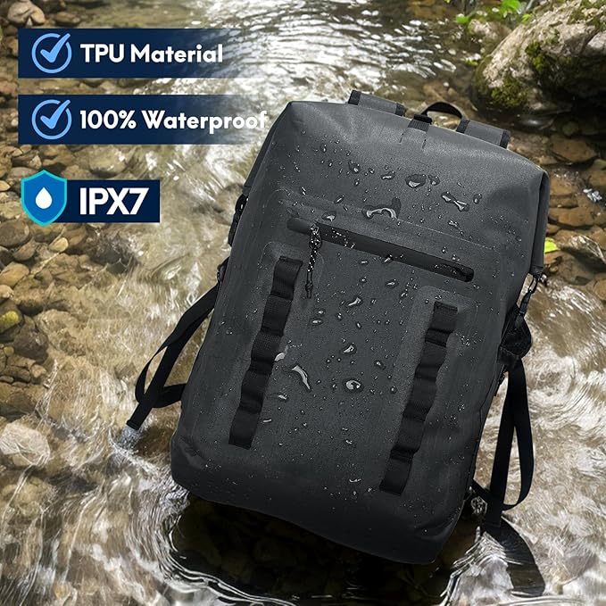 Haimont Waterproof Dry Backpack 30L TPU Lightweight Roll Top Dry Bag - Image 2