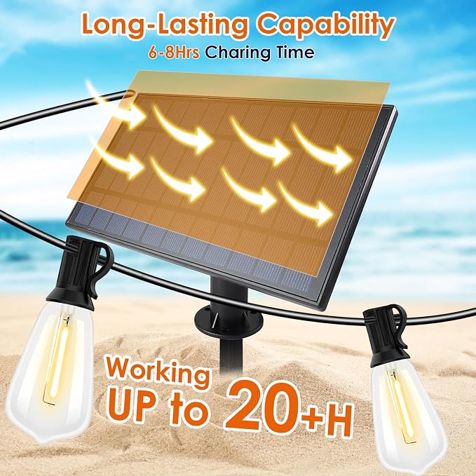 Bdrofn 2 Pack 120FT Solar String Lights Outdoor, Solar Patio Lights Waterproof - Image 2