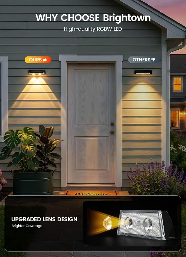 Brightown 12 Pack Solar Lights Outdoor Waterproof, Color Changing Solar Fence - Image 5