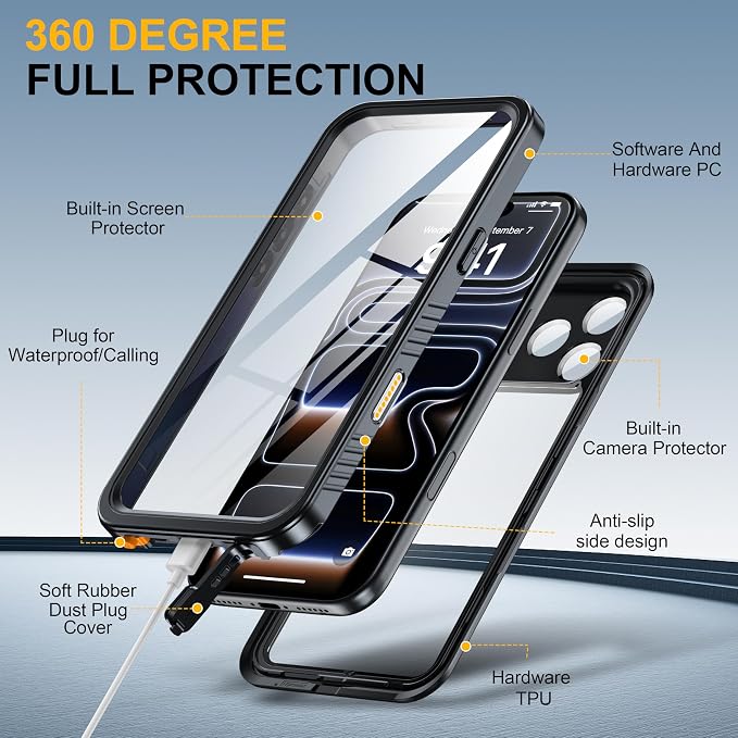 ANTSHARE for iPhone 17 Pro Max Case, IP68 Waterproof Shockproof Case, - 12 FT - Image 7