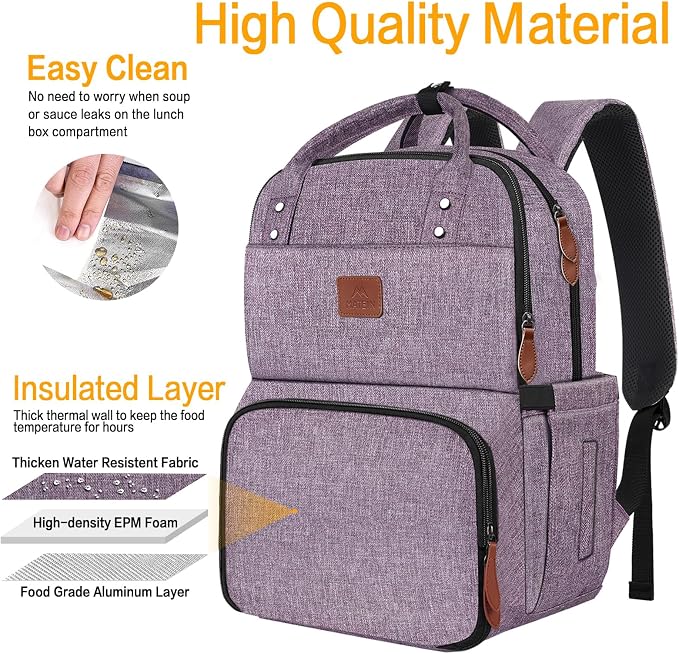 MATEIN Womens Backpack with Lunch Compartment, Fits 17 Inch Laptop Backpack - Image 4