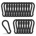Carabiner Clip Hook, 3.54 inch 20 pcs Black Heavy Duty Spring Snap Hook Key by KINLINK