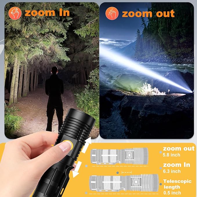 Hoxida Rechargeable Magnetic Flashlight High Lumens - Image 6
