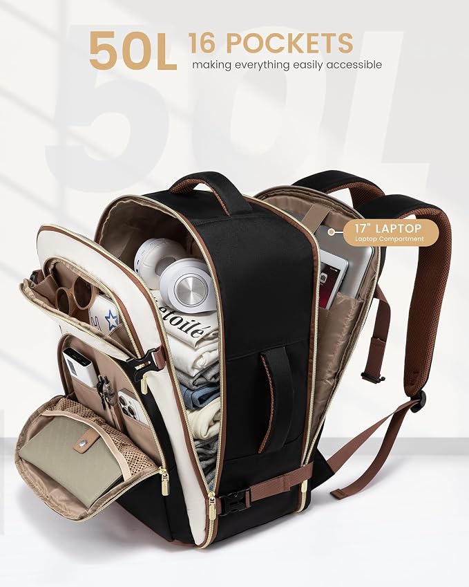 LOVEVOOK Travel Essentials Carry on Backpack 50L Travel Backpack - Image 4