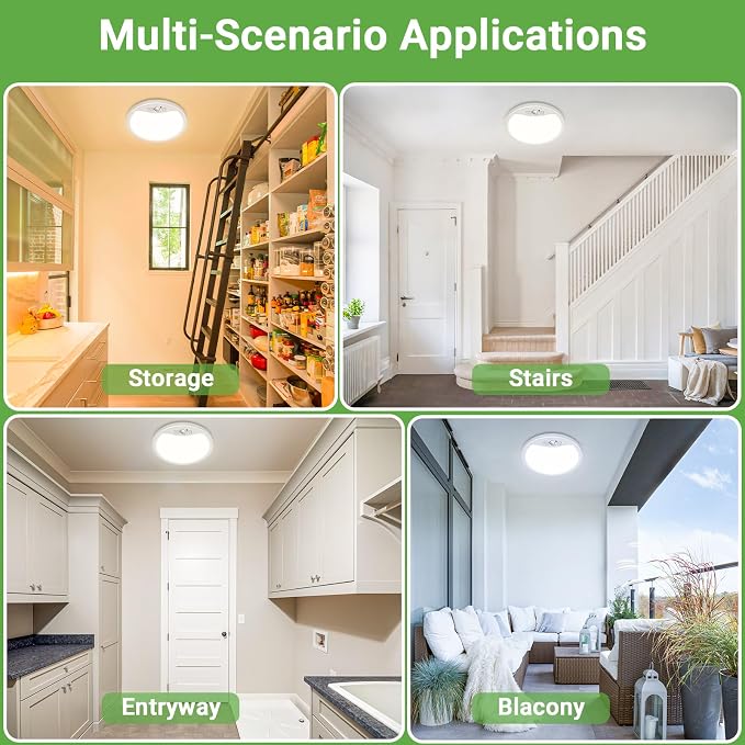 zemty 2Pack 9inch Motion Sensor Ceiling Lights Wired, 18W 1800lm 3CCT/3 - Image 7