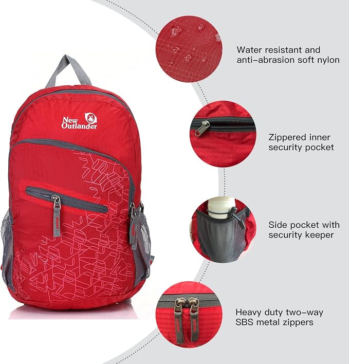 Outlander Packable Handy Lightweight Travel Hiking Backpack Daypack - Image 3