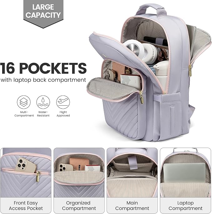 LOVEVOOK Laptop Backpack for Women 18.4 inch, Cute Womens Travel Backpack Purse - Image 3