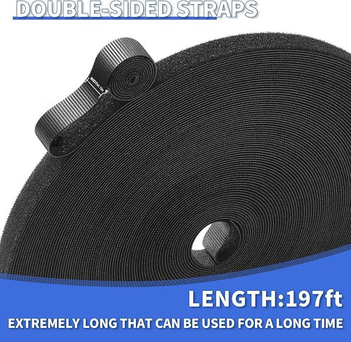 1/2In x 197Ft Reusable Cable Ties Hook and Loop Roll | Tie Down Straps - Image 2