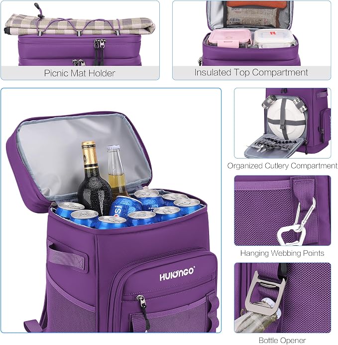 Hulongo Large Waterproof Insulated Cooler Backpack - Image 4