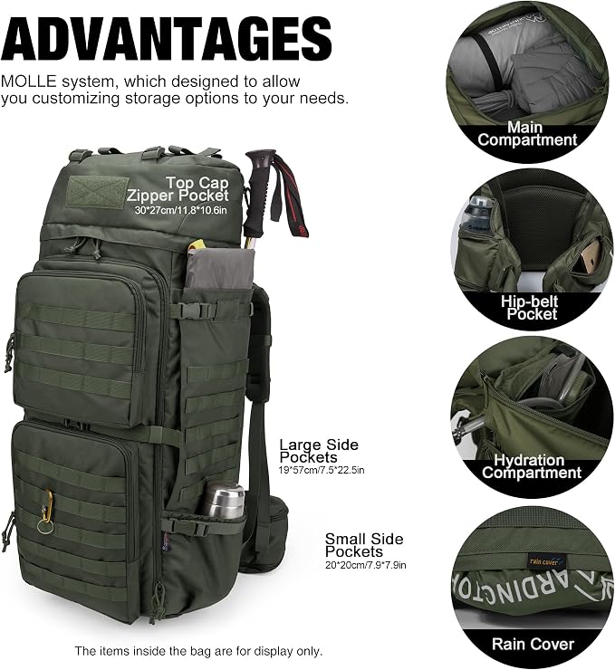 Mardingtop 75L Molle Hiking Internal Frame Backpacks - Image 4