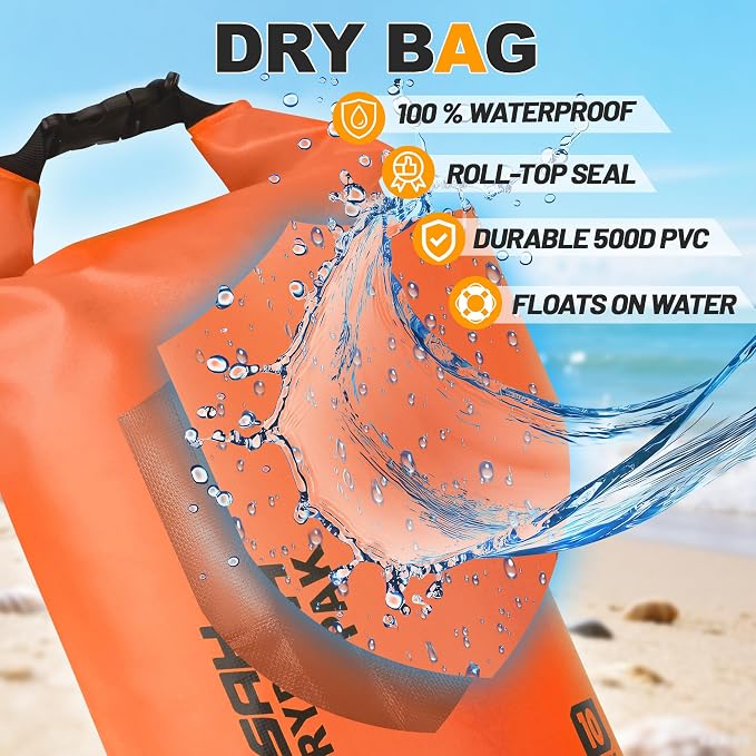 Waterproof Dry Bag, 5L/10L/20L/30L/40L Roll Top Lightweight Storage Backpack - Image 3