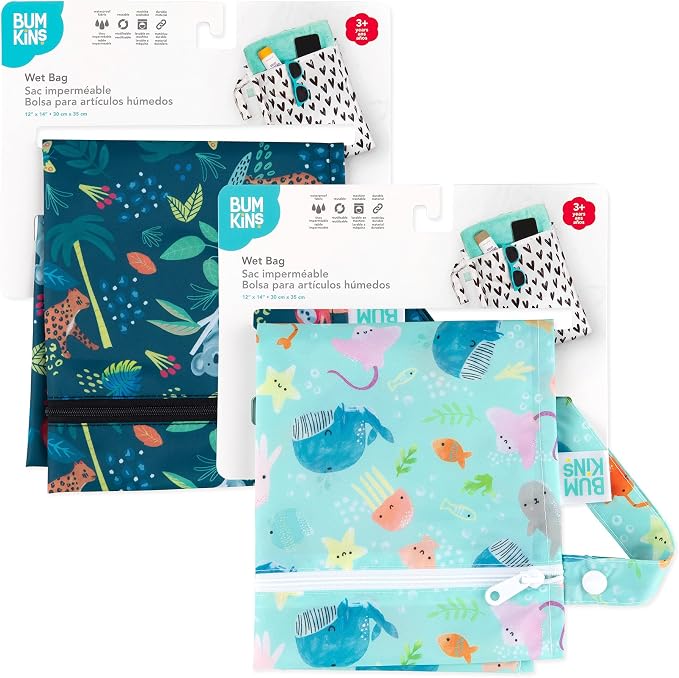 Bumkins - Waterproof Wet Bag - For Baby, Swim Suit, Cloth Diapers, Pump Parts - Image 6