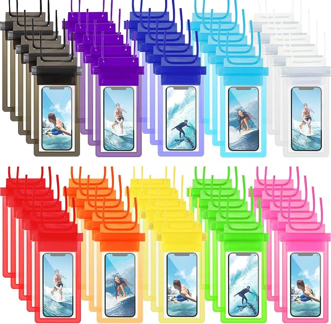 Flutesan 50 Pack Clear Waterproof Phone Pouch Universal Waterproof Phone Case by Flutesan