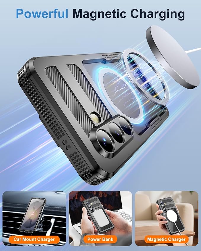 for Samsung Galaxy S26+ Plus Waterproof Case, Magnetic Heavy Duty Military - Image 7