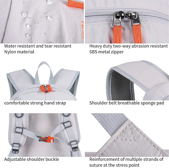FENGDONG 35L Lightweight Foldable Waterproof Packable Travel Small Hiking - Image 4