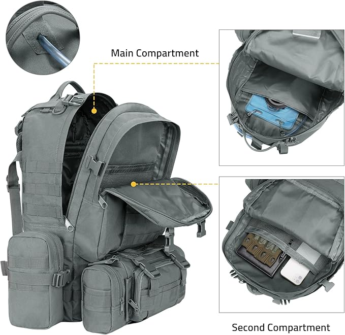 CVLIFE Tactical Backpack Military Army Rucksack 60L Large Assault Pack - Image 3