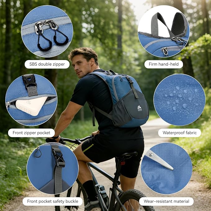 15L Small Hiking Backpack for Men Women Lightweight Packable Backpack Foldable - Image 4