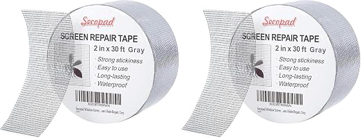 Secopad Grey Window Screen Repair Tape, 2IN X 30FT Screen Repair Kit by Secopad