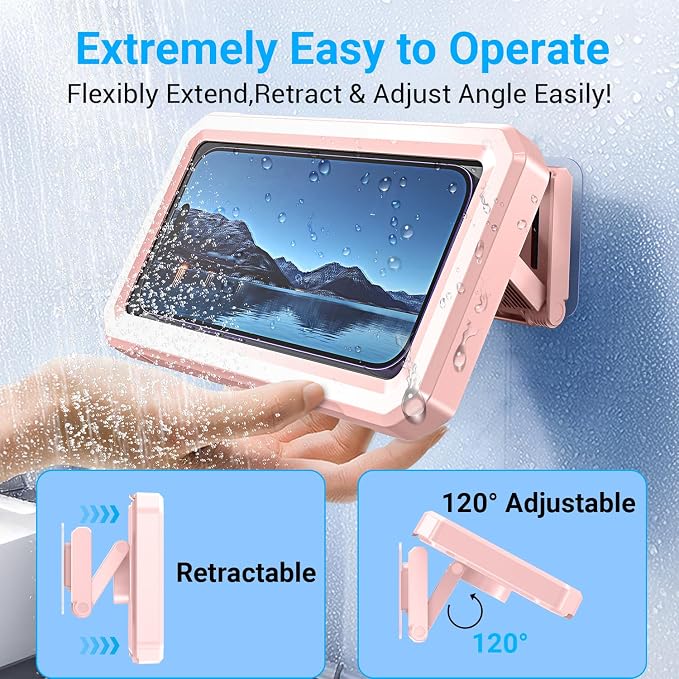 Coolpow Shower Phone Holder Waterproof【480°Rotatable】Retractable Adjustable - Image 6