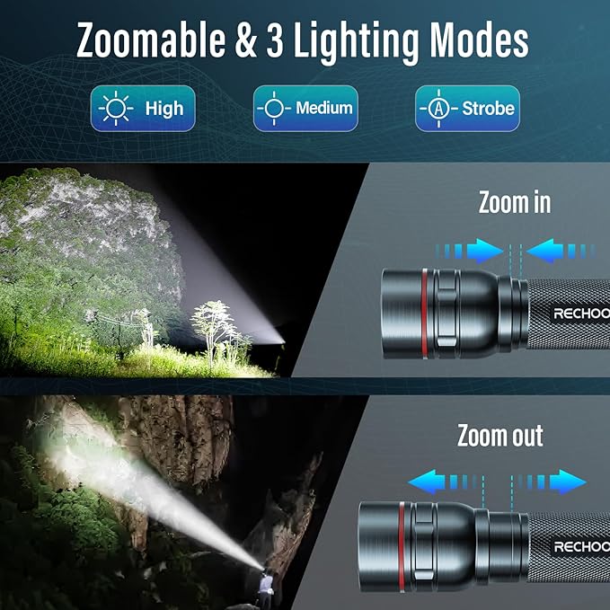 Rechargeable Flashlights High Lumens, G1000 Super Bright Flash Light 2 Pack - Image 2