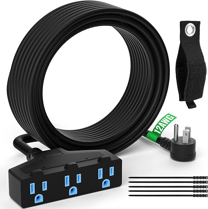 Outdoor Extension Cord 25 Ft by Elecan
