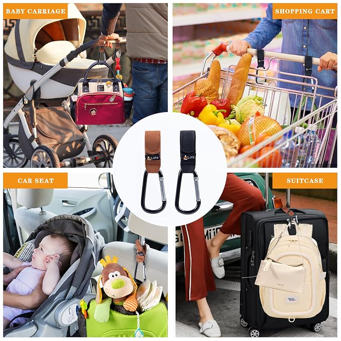 4 Pack Baby Stroller Hooks for Hanging | Multipurpose Stroller Straps - Image 6