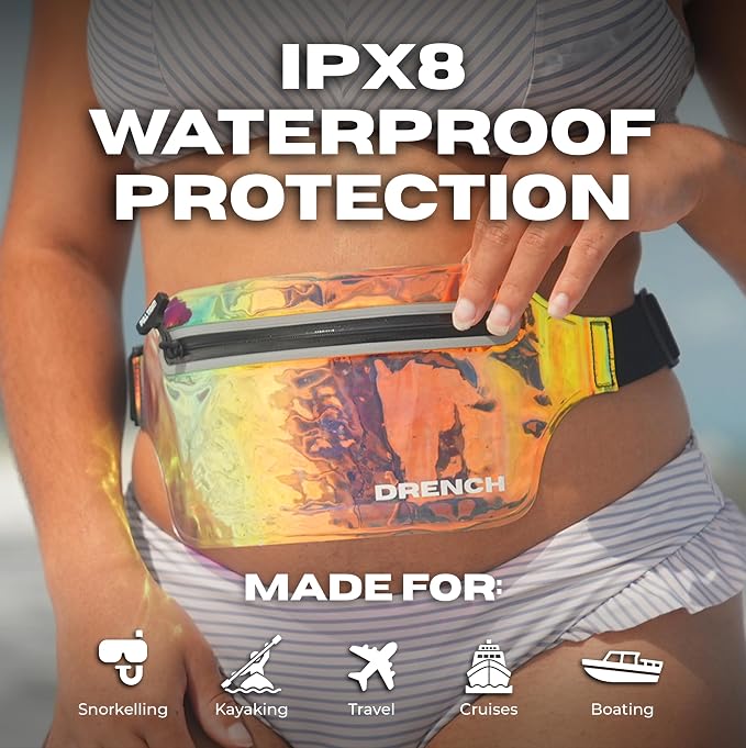 Drench Waterproof Fanny Pack Chrome Iridescent Submersible Dry Bag Waist Pouch - Image 4