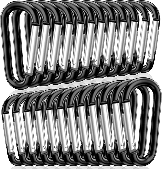 STURME 2" Aluminum D Ring Carabiners Clip D Shape Spring Loaded Gate Small by STURME