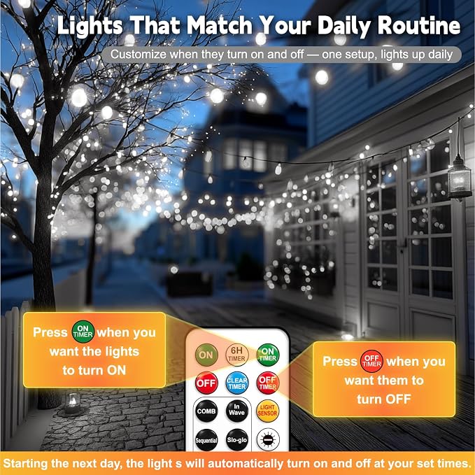 HXWEIYE Rechargeable Fairy Lights - Image 3