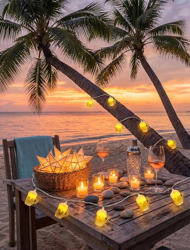 Beer Mug String Lights, 8.5FT 10 LED Summer Lights - Image 3