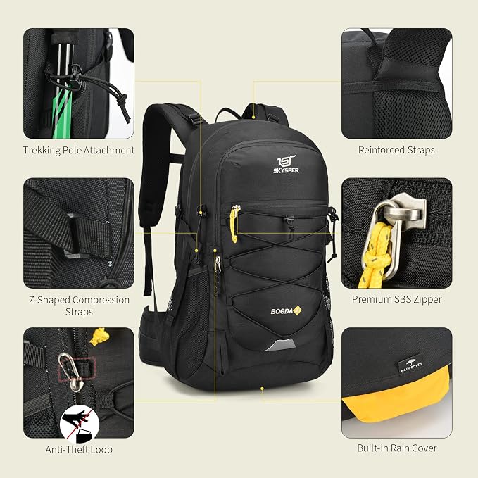 SKYSPER Hiking Backpack for Men Women, 35L Travel Backpack Waterproof Camping - Image 3