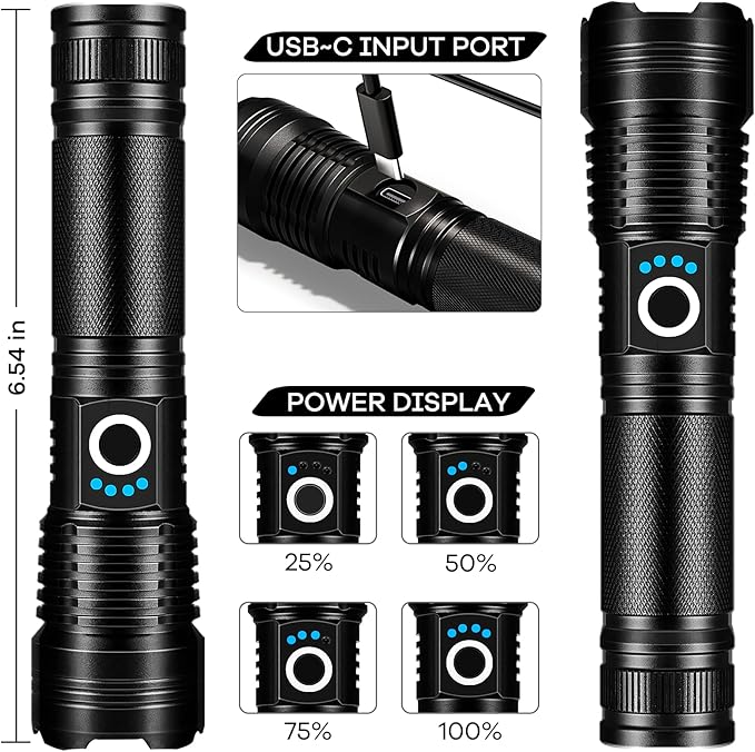 Lylting 2 Pack Rechargeable LED Flashlights High Lumens, 000LM Super Bright - Image 5