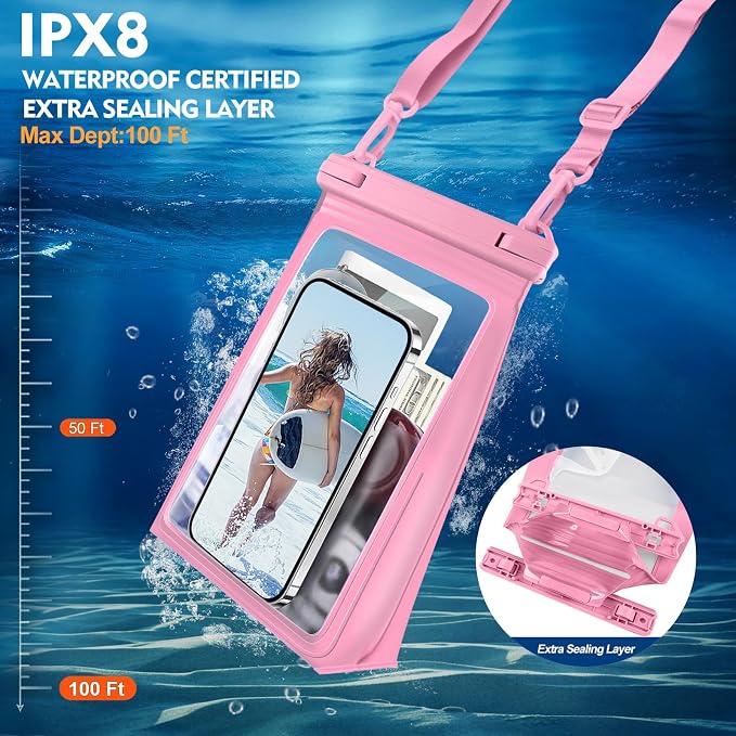 PEDVSTY Large Waterproof Phone Pouch, Cell Phone Dry Bag - Image 2