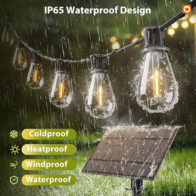 addlon 102FT Solar String Lights Outdoor Waterproof - Image 3