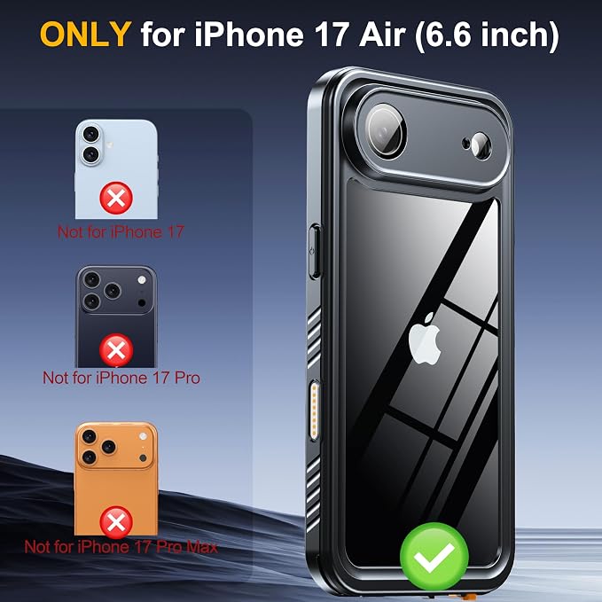 ANTSHARE for iPhone Air Case, IP68 Waterproof Shockproof Case, - 12 FT Military - Image 2