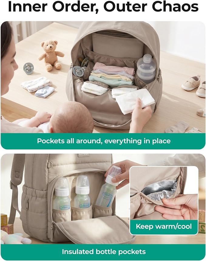 BAGSMART Diaper Bag Backpack, Lightweight Stroller-Friendly Diaper Bag - Image 3