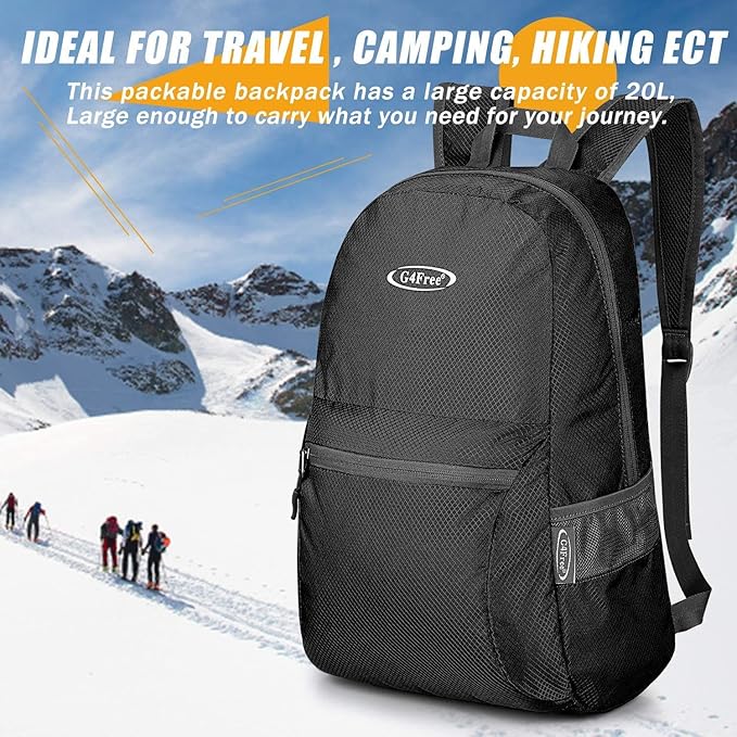 G4Free 20L Lightweight Packable Backpack Travel Hiking Daypack Foldable Backpack - Image 5