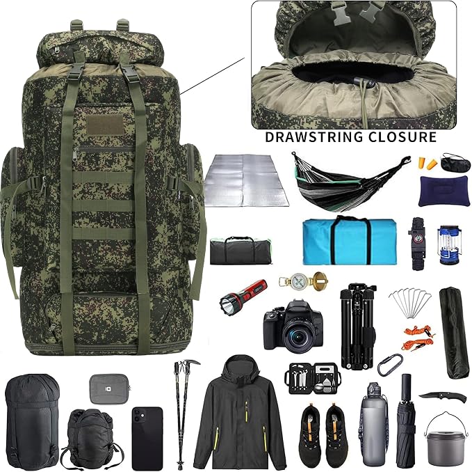 Hiking Backpack for Men 70L/100L Camping Backpack Military Rucksack Molle 3 - Image 4