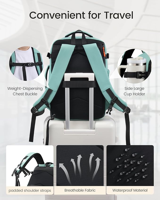 LOVEVOOK 40L Travel Backpack for Women & Men, TSA Approved Carry On Backpack - Image 5