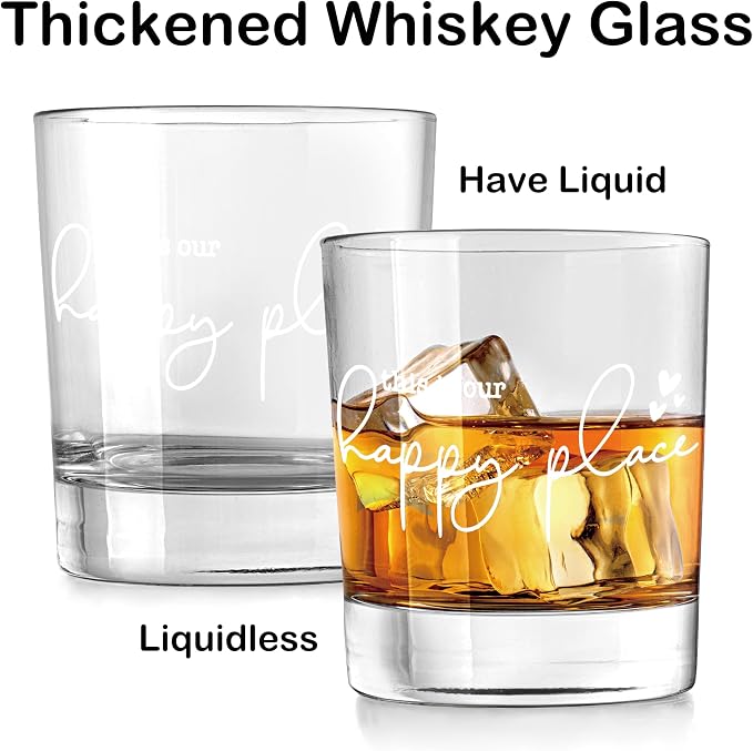 Nogrit This Is Our Happy Place Whiskey Glasses 10 oz, Modern Farmhouse Old - Image 5