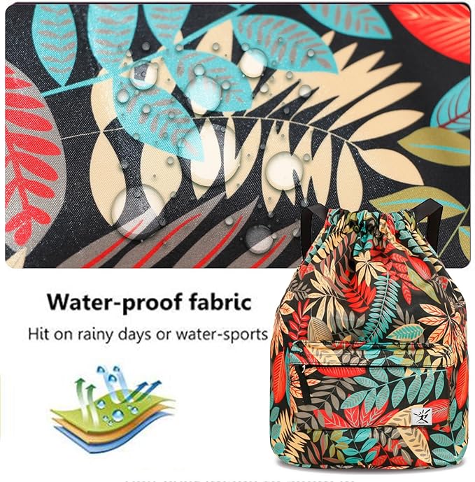Waterproof Drawstring Bag, Gym Bag Sackpack Sports Beach Backpack - Image 6