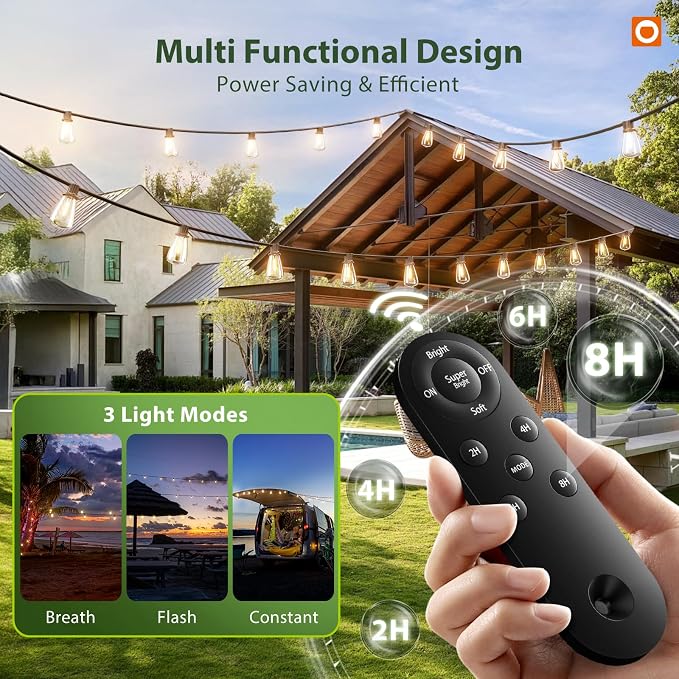addlon 102FT Solar String Lights Outdoor Waterproof - Image 2