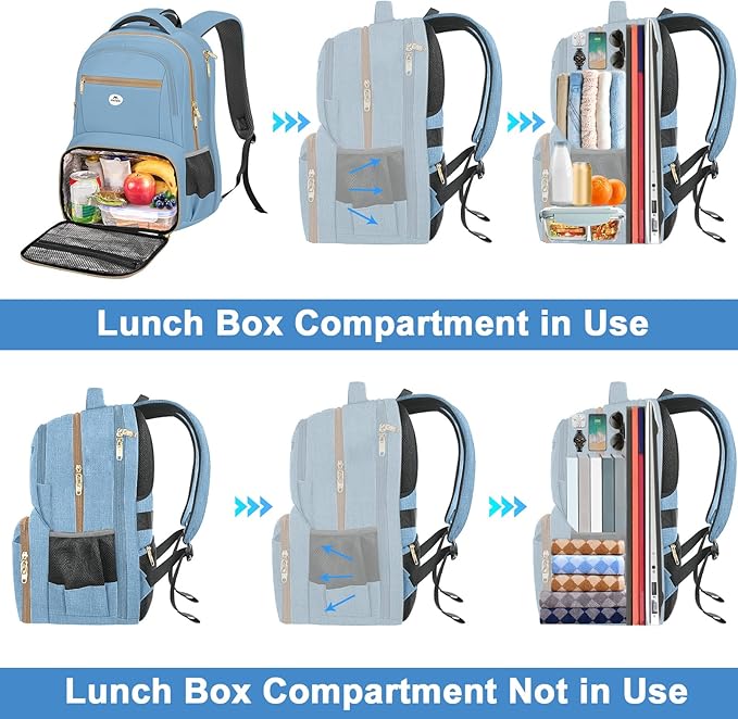 MATEIN Lunch Backpack for Women, 17 Inch Modern Insulated Work Backpack - Image 3