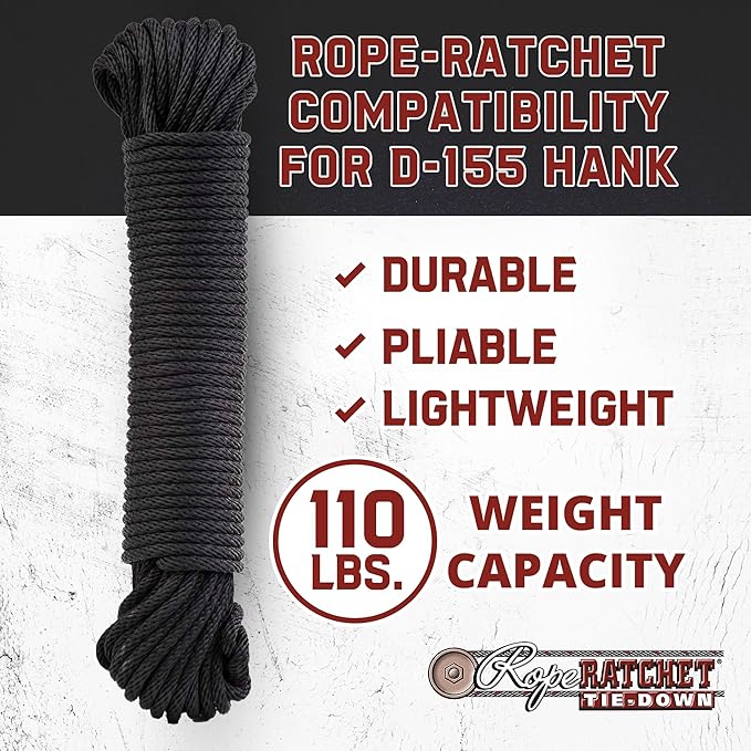 Rope Ratchet 3/16" 50 ft Braided Polypropylene Utility Cord, Weather Resistant - Image 4
