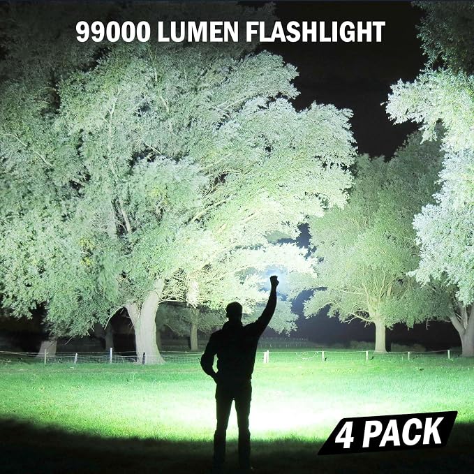Lylting Rechargeable Flashlights High Lumens, 4 Pack 99, 000 Lumens Led - Image 2