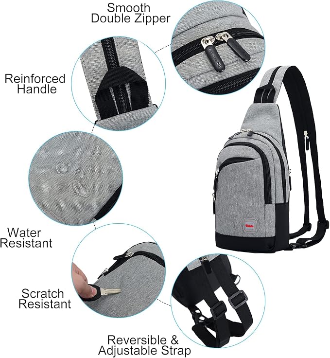 Peicees Small Sling Bag for Women Mens Convertible Crossbody Backpack Shoulder - Image 5