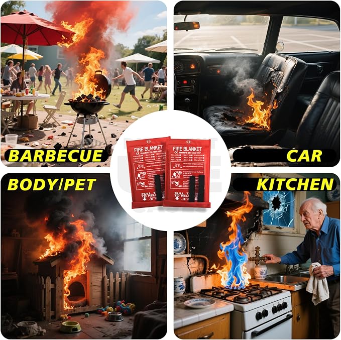 Ougist 2 Pack Emergency Fire Blanket - Image 5