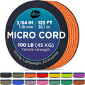 TECEUM Micro Paracord – 1.18 mm X 125 ft – Micro Utility Cord – Thin Braided by TECEUM