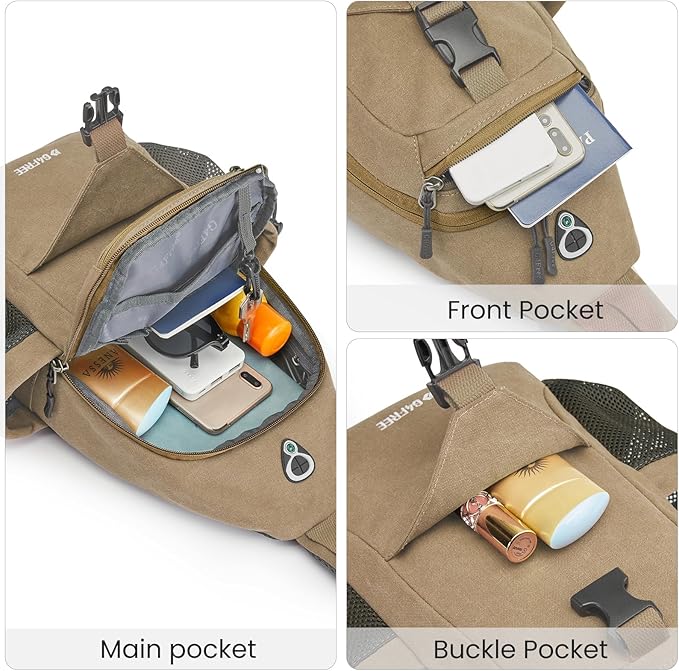 G4Free Canvas Sling Bag Crossbody Backpack - Image 5